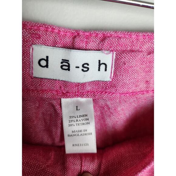 Dash Linen Blend Wide Leg Crop Pants sz L Beach resort vacation cruise pink nwt - Picture 6 of 10